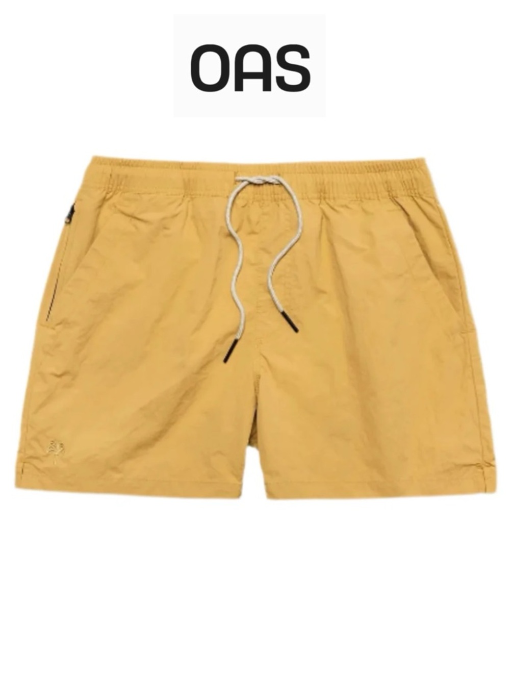 OAS Sweden Zabalone Swim Shorts S Mustard Gold Nylon Trunks Quick Dry Resort